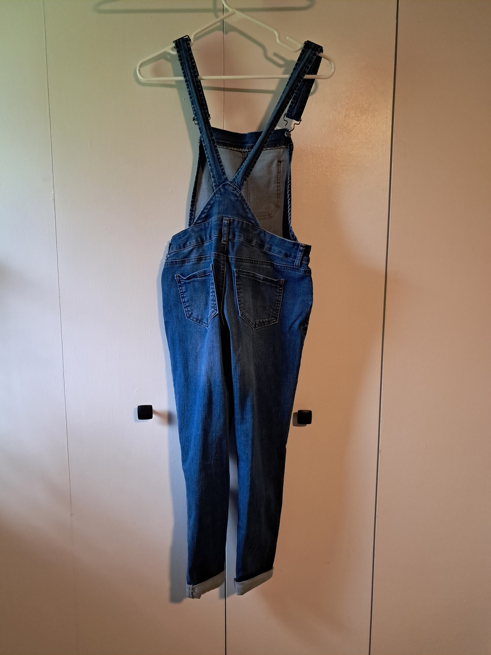 Wax Jean Dark Blue Ripped Denim Overalls - Picture 5 of 6